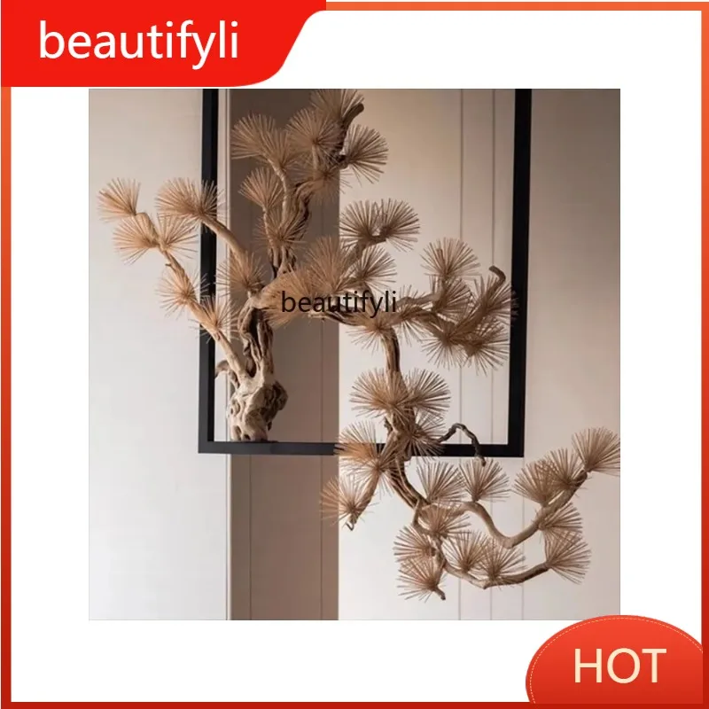 

A85 Chinese-Style Artificial Hanging Welcome Pine Dried Wood Tea Room Landscape Dried Branches Upside down Pine Fake Pine