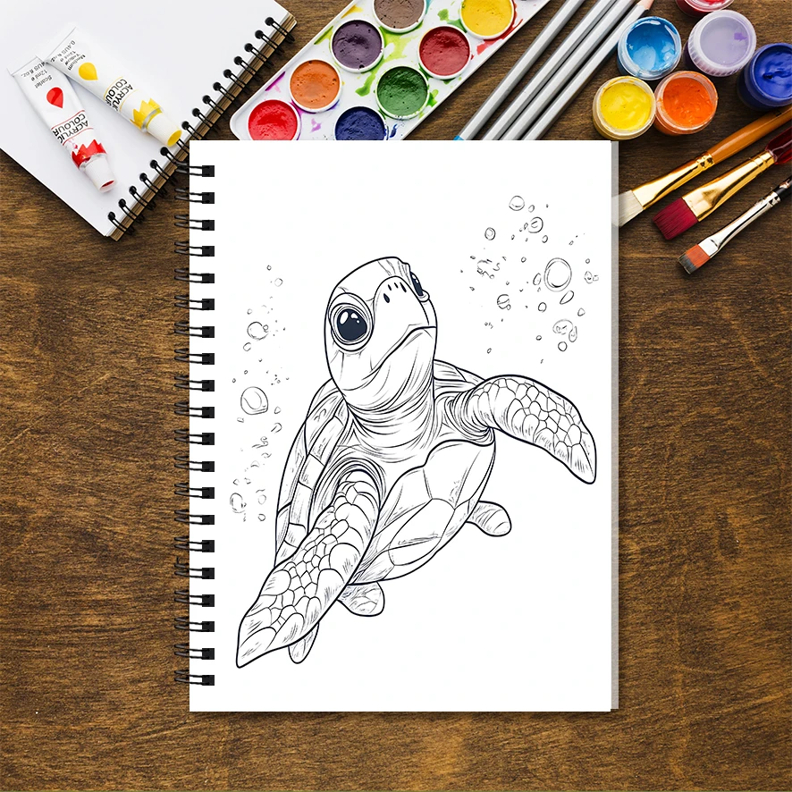 Coloring Book - 8.3 x 11.2 inches 32 pages of marine life coloring book - ideal gift for family or friends