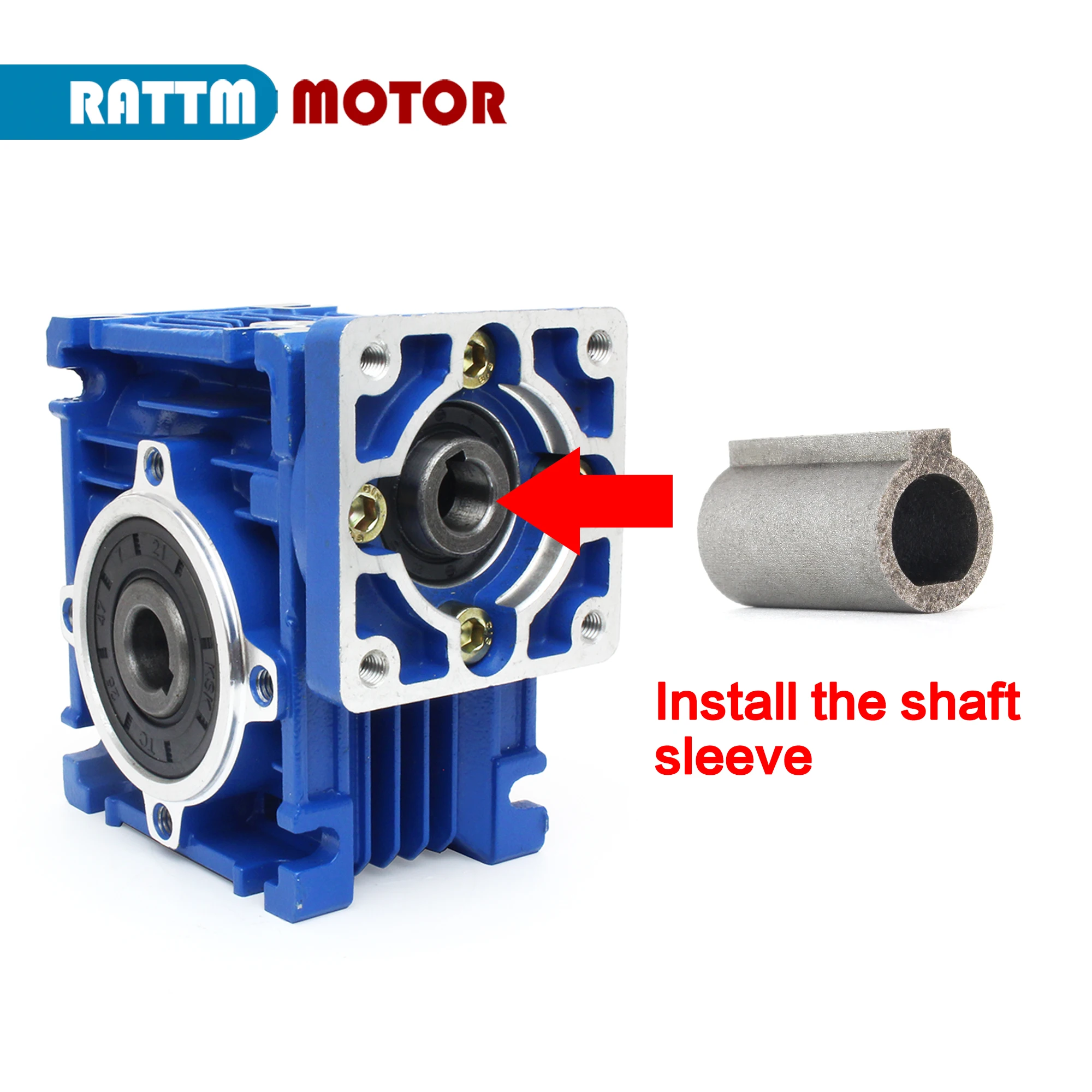 Afbeelding 5: 6.35*11mm 8*11mm Asbus Adapter voor NMRV030 Reducer Wormwiel Hoge Koppel Versnellingsbak Reducer Verhouding Voor NEMA23 Stappenmotor