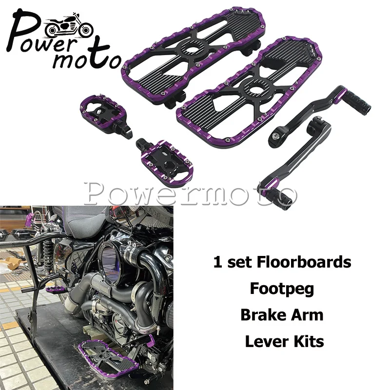 Custom Multi Color Floorboards Footpeg Shifter Brake Arm Lever Kit For Harley Road King Street Glide Electra Glide Road Glide