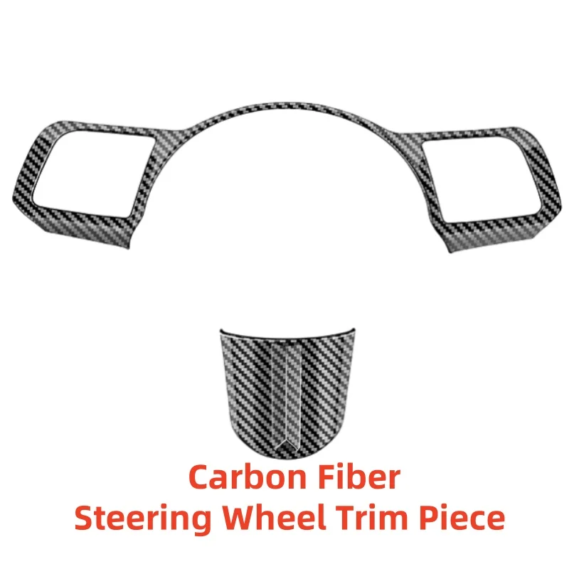 Car Stickers Gear Shift Panel Red ABS plastic Steering wheel Decorative Accessories Carbon Fiber For Hyundai KONA 2024