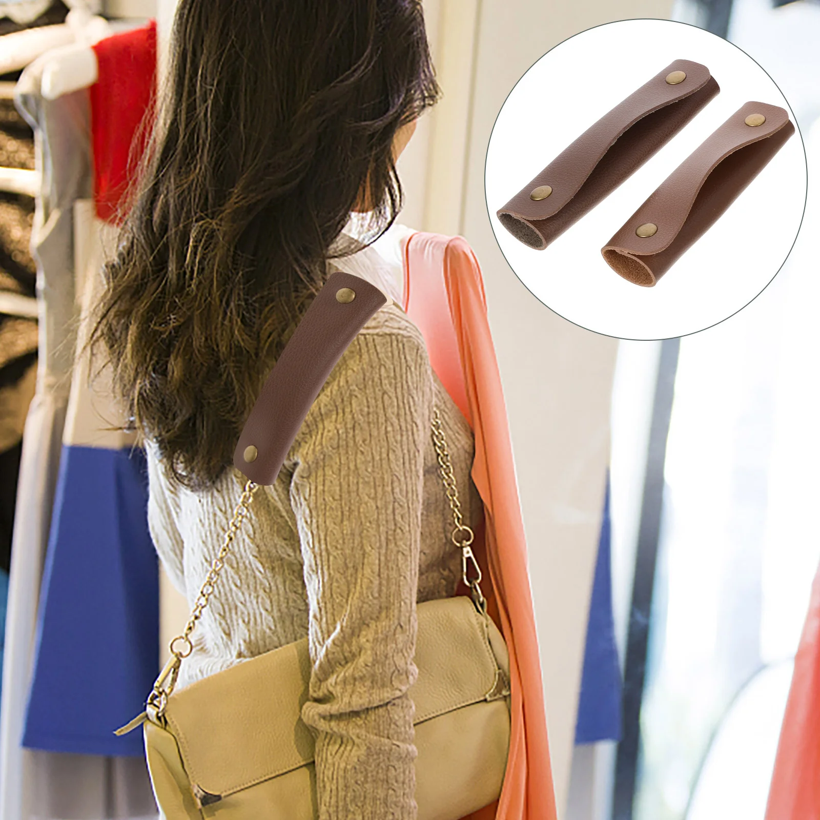 

4pcs Luggage Handle Wraps Suitcase Handle Covers Grip Protectors For Travel Bags Duffle Canvas Bags Pu Hand Grips