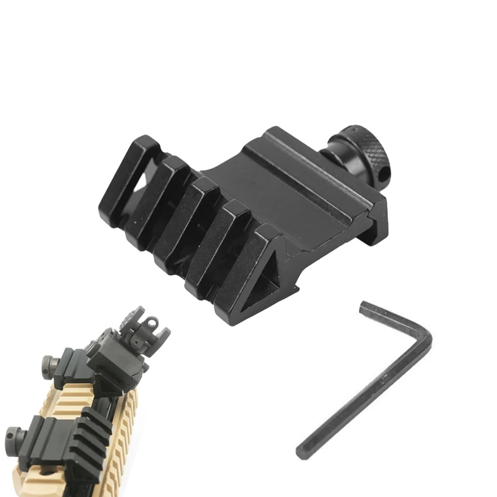 Tactical 4 Slot 45 Degree Angle Offset 20mm Picatinny Weaver Rail for Rifle Scope Flashlights Laser Red Dot Sight Optics
