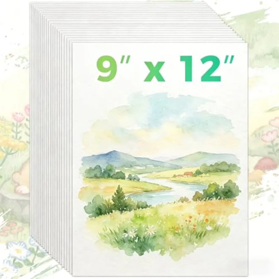 Watercolor Paper 12", Cold Press Water Color Paper, 140lb/300gsm Art for Acrylic Paints s Pencils Pens Oil Pastels Canvas Paint