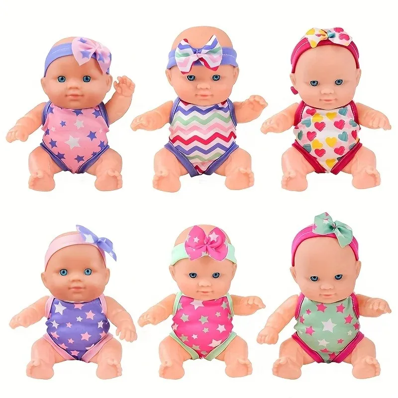 Mini Comfort Simulation Baby Dolsl Vinyl Doll, Realistic Silicone Soft Rubber Reborn Doll Toys Gift For Children Girls Newborn