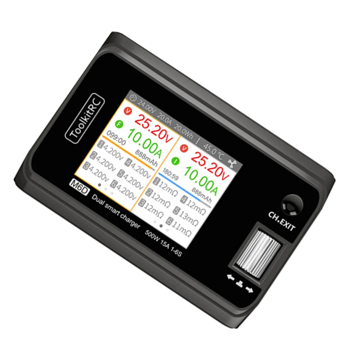 

2025+ M6D V3 Dual Channel MINI Smart Charger 500W 15A DC Discharger for 1-6S Lipo Battery FPV Model Spare Part Replace