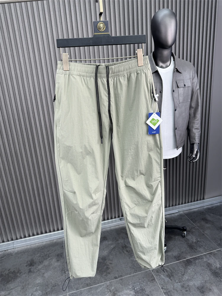 

Мужские уличные легкие дышащие эластичные удобные облегающие спортивные повседневные брюки с манжетами весна-лето модные