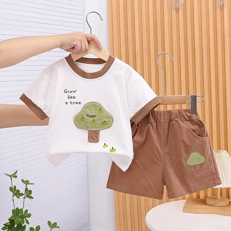 

New Summer Baby Boys Clothes Suit Children Girls Short Sleeved T-Shirt Shorts 2Pcs/Sets Fashion Infant Clothing Kids Tracksuits