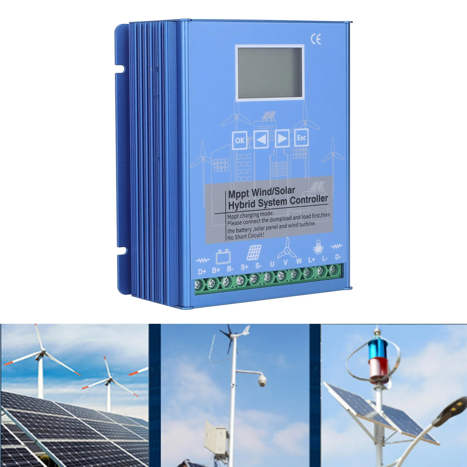 وحدة تحكم شحن الطاقة الشمسية MPPT وحدة تحكم تعمل بالطاقة الشمسية في الرياح MPPT Boost شحن بطارية ليثيوم حمضية 12 فولت 24 فولت مع بلوتوث أزرق