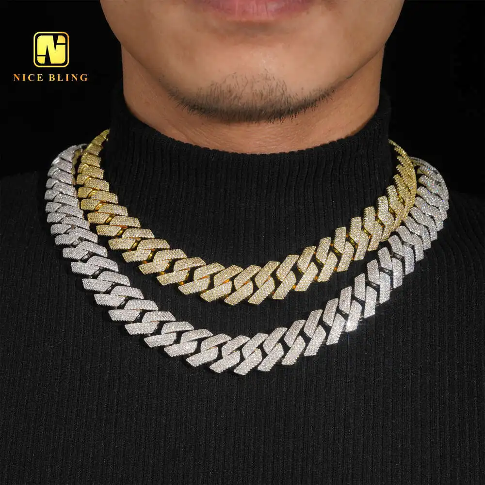 Luxury Thick Cz Diamond Cuban Link Chains Cheap Price Iced Out Hip Hop Jewelry Brass 18mm 5a Cubic Zirconia Necklace for Men