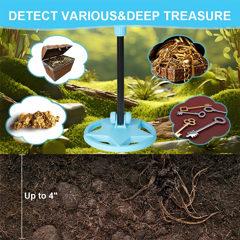 Children's Handheld Metal Detector MD1016 Gold Treasure Finder Gift for Kids under 18 Years Old No Battery Included