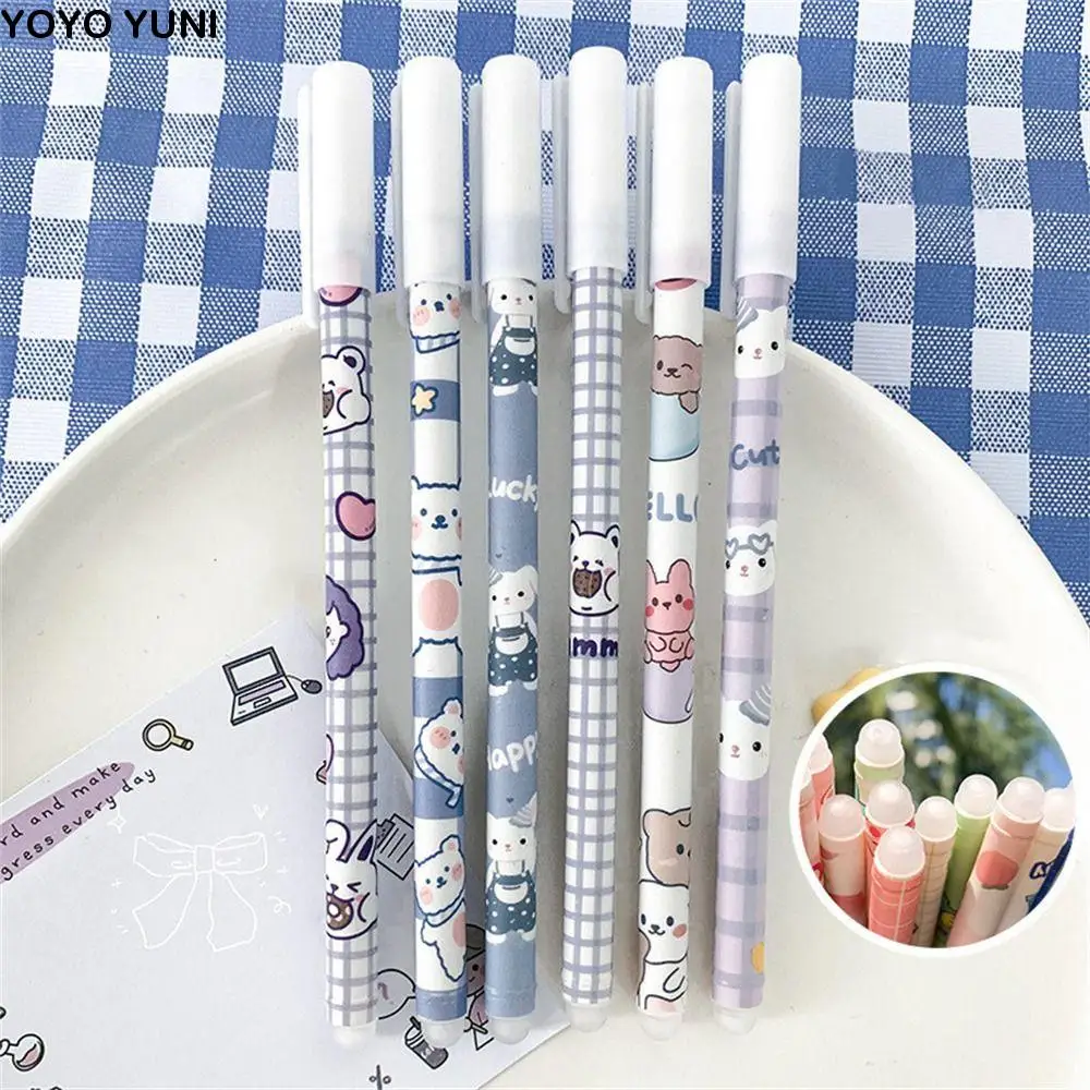 

Kawaii Stationery Press Pen Blue Cartoons Washable Handle Erasable Pen Student Pen Gel Pens Neutral Erasable Pen