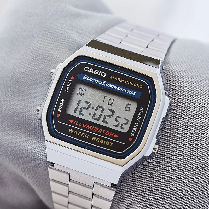 ساعة كاسيو للرجال ريترو اسكوير رياضية مقاومة للماء متعددة الوظائف ساعة كوارتز رقمية أنيقة للجنسين هدية ساعات رجالية