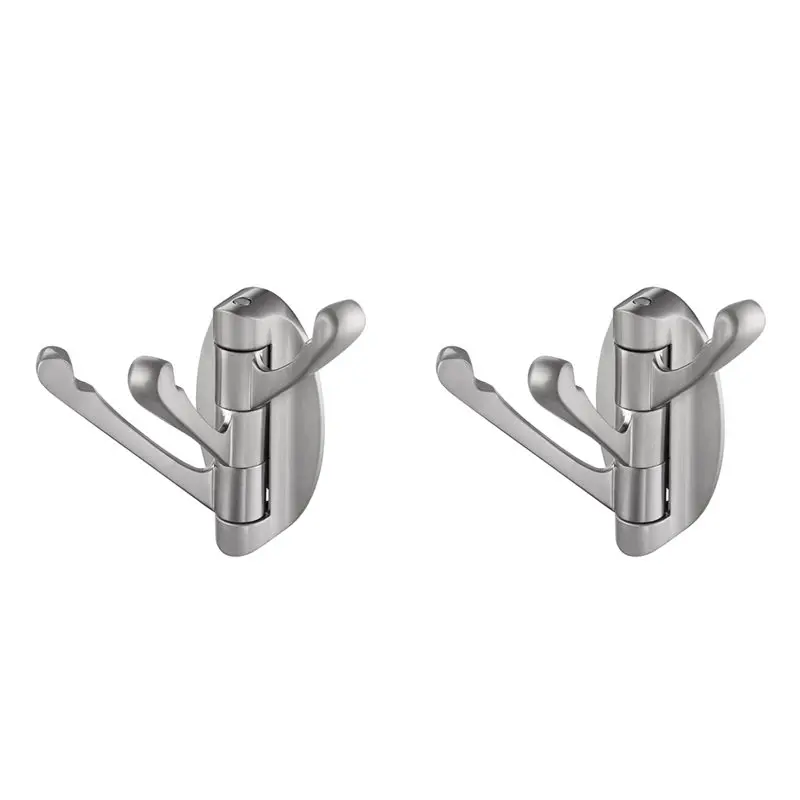 

AB66-2X Поворотный крючок из цельного металла, складной крючок для полотенец, поворотная тройная вешалка для одежды, настенный монтаж