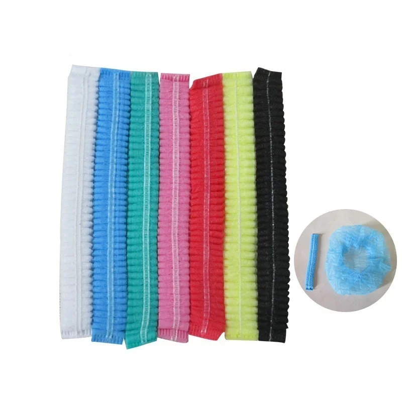 100PCS Non‑Woven Disposable Strip Hair Net Cap Sterile Dust Hat For Microblading Makeup Chef Catering Bathroom Sanitary Supply