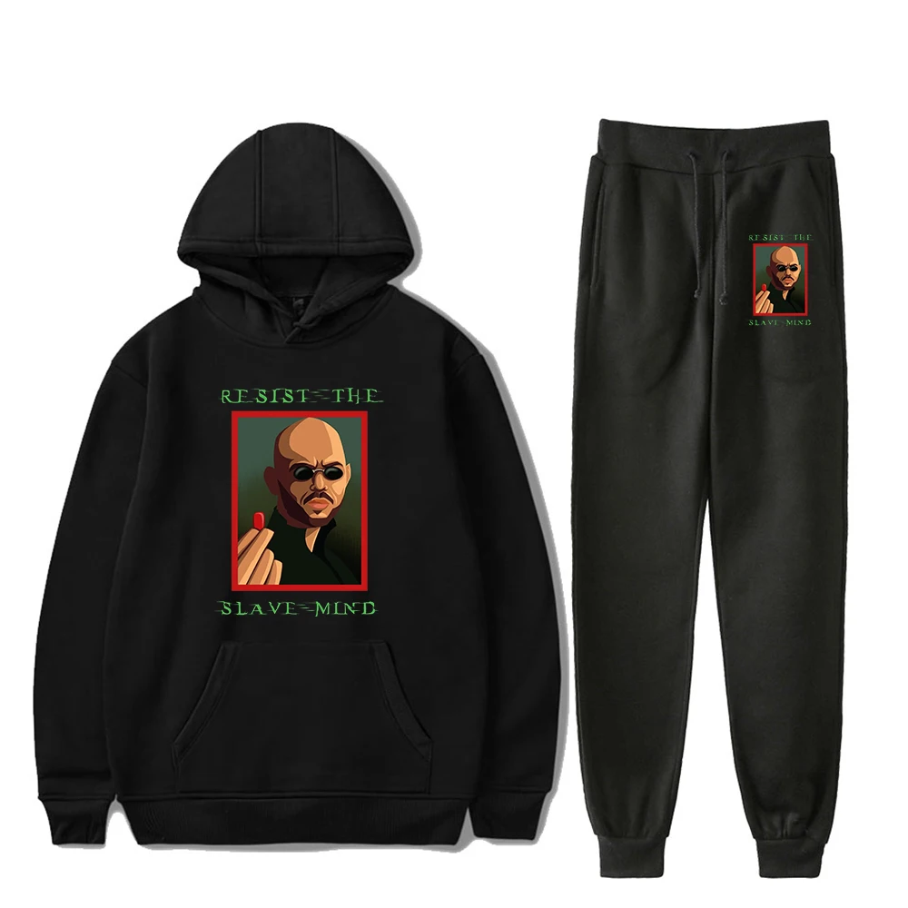 Andrew Tate Resist The Slave Mind Hoodie Jogger Pants Two Piece Set Sweatshirts+Sweatpants 2023 Vintage Fashion Women Men's Set