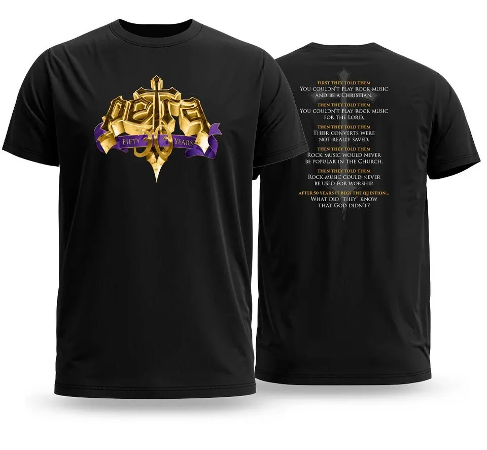 Petra Christian Rock Band Black Color Cotton Shirt Twoside Adults T-shirt