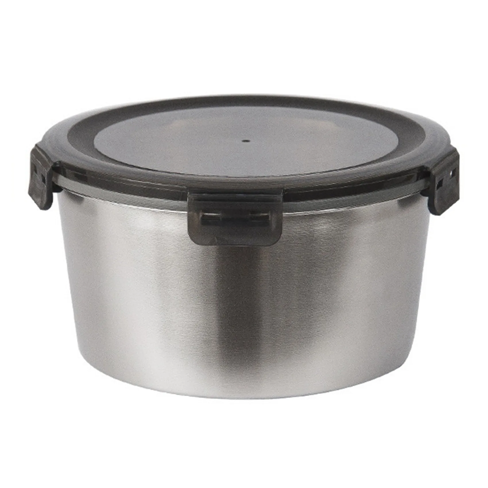 304 Stainless Steel Round Lunch Box with Lid Refrigerator Fresh Food Bento Box Lunch Bowl,2200ML