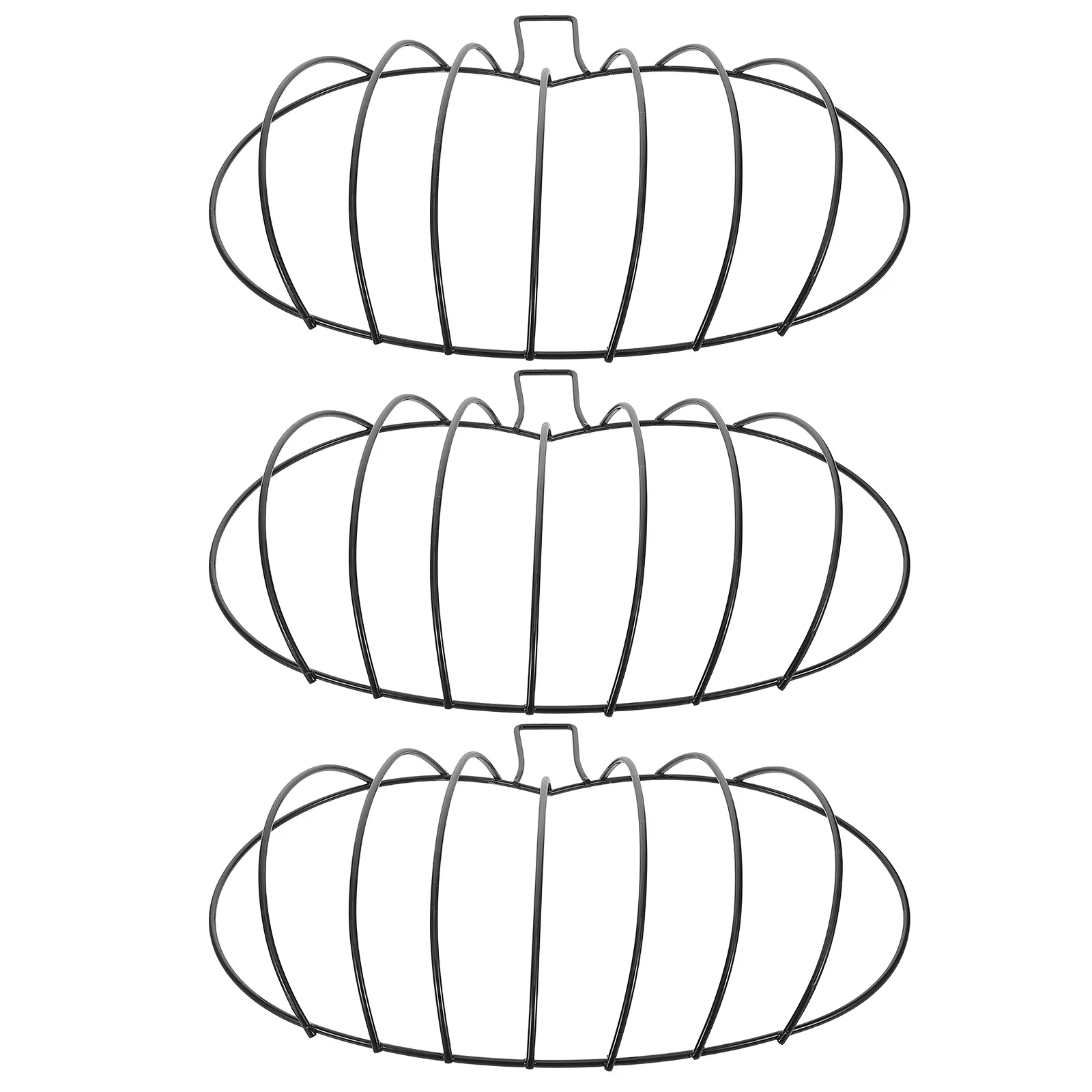 

3Pcs Pumpkin Metal Wire Wreath Frame Rustic DIY Fall Decorations Thanksgiving Halloween Porch Garden Metal Artificial Pumpkin