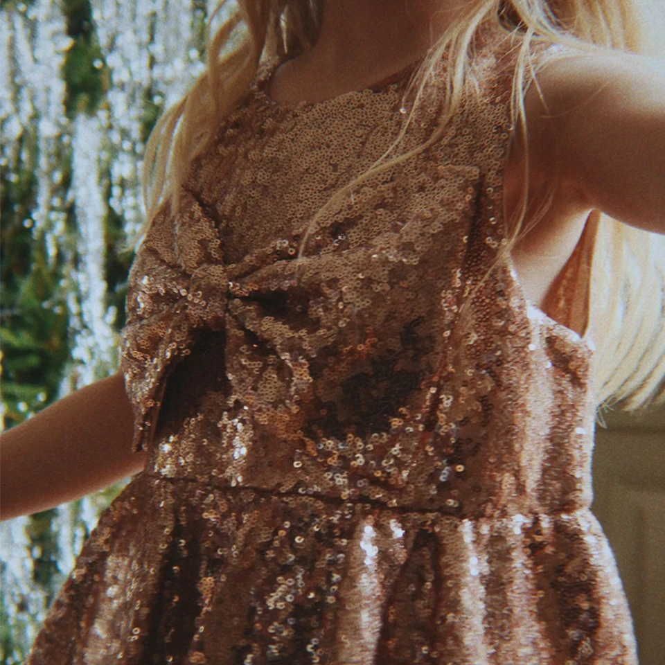 جديد 2025 KS فتاة التطريز الترتر فستان طفل جميلة مشرقة جاكيتات الفتيات فساتين الأميرة طفل الأطفال حفلة كرنفال Vestidos #3