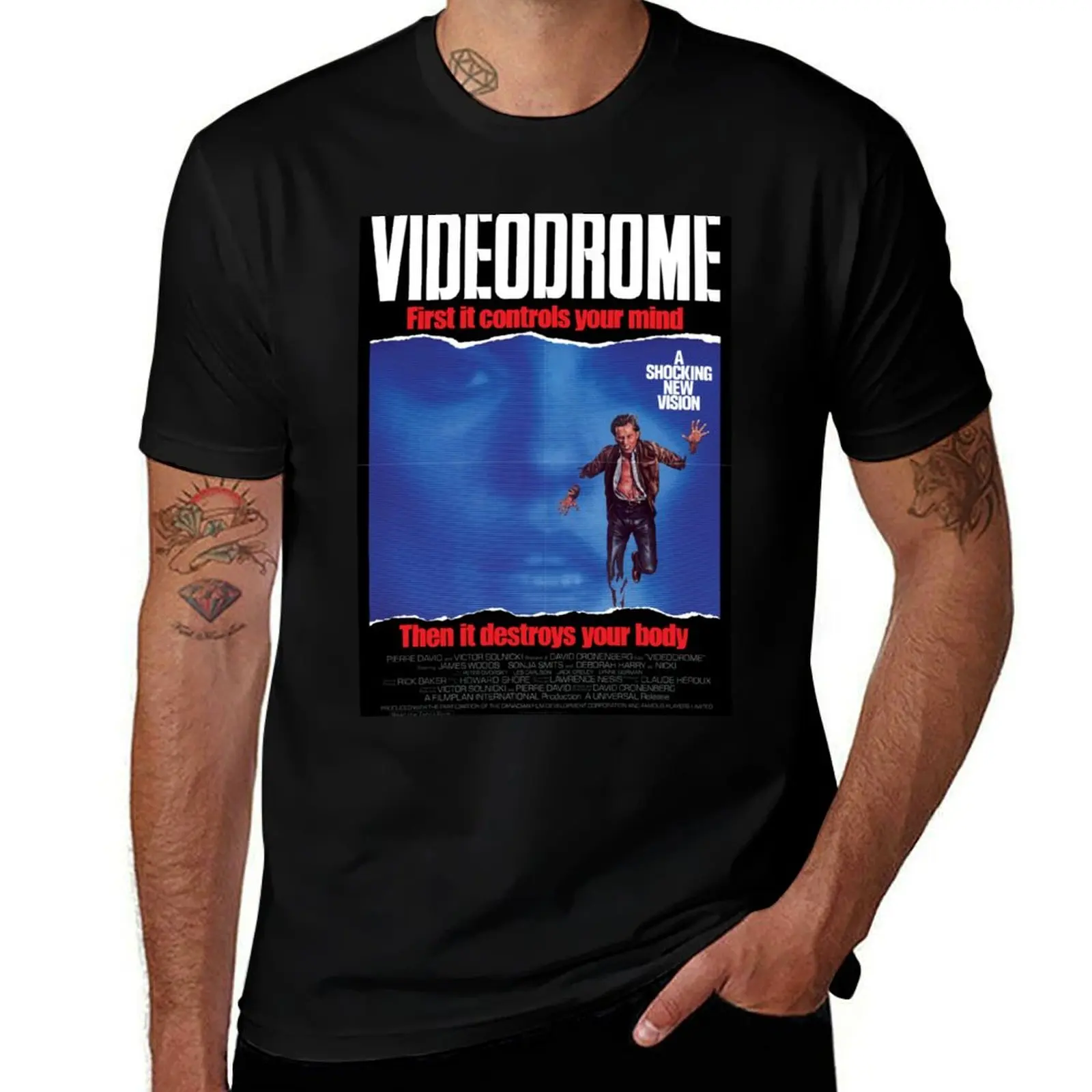 Videodrome US Release Poster T-Shirt man t shirt graphic t shirt man luxury t shirt custom print T-shirt