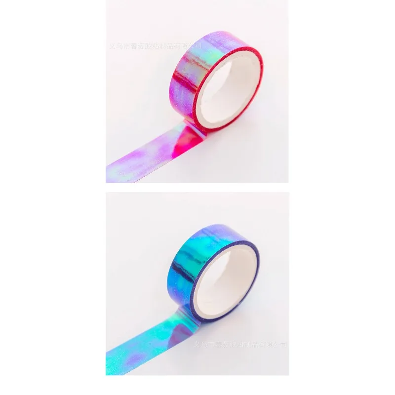5Rools Washi Tape Cool Color Hand Account Decoration Rainbow Tape Laser Gradient Tape Student Hand Account Material Sticker