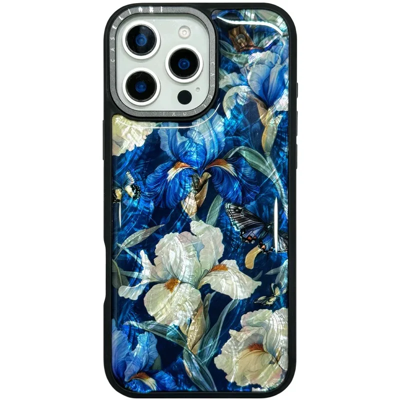 

Blue Iris, original customised deep-sea shell anti-fall protective cover suitable for iPhone case