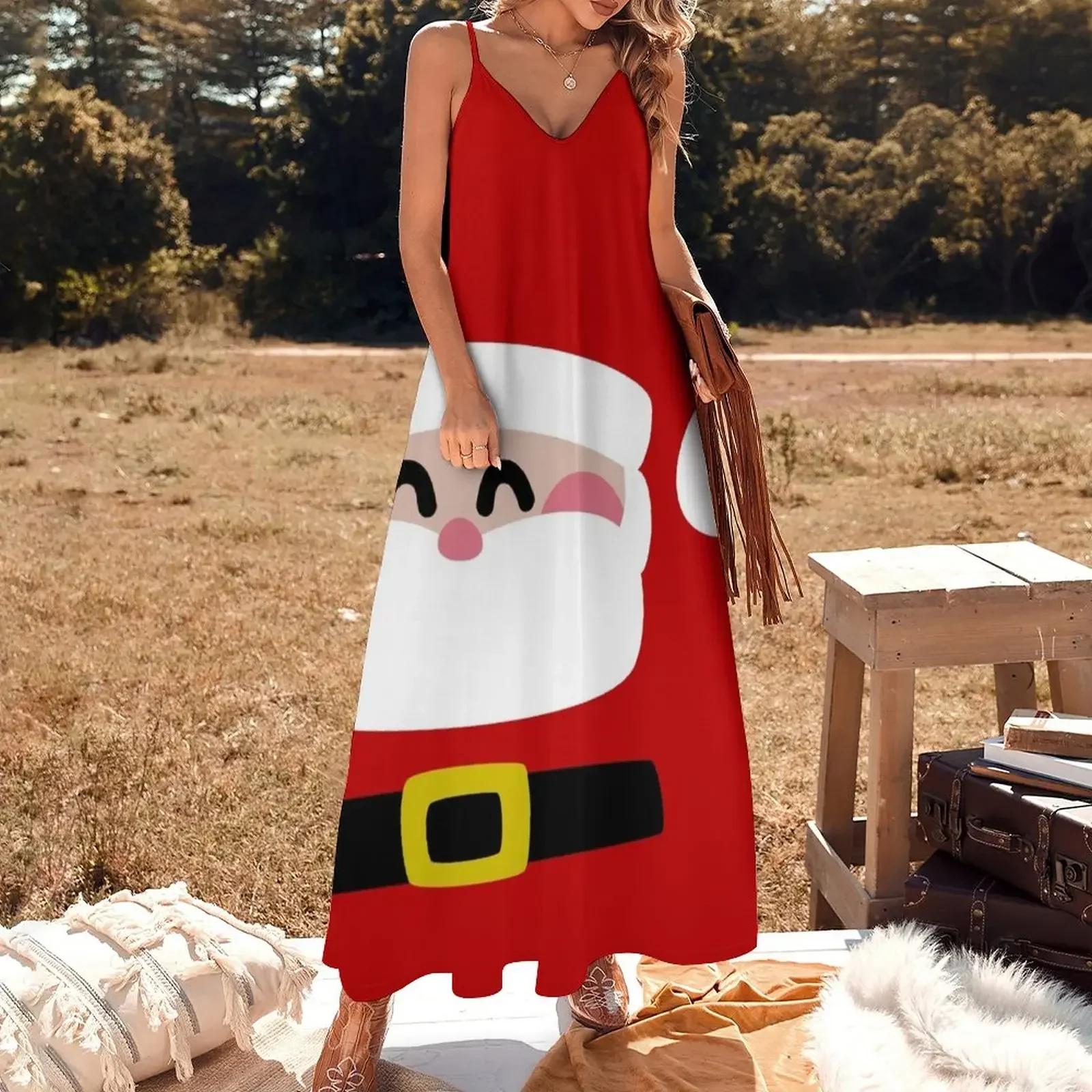 Merry Christmas Santa Claus Sleeveless Dress evening dresses women women's clothing trend 2025 clothing women summer 2025 Dress