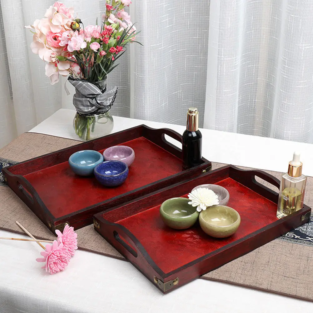 

Wooden Tray Practical Tray for Teahouse Wooden Storage Container Food Holding Tray Wooden Accessories