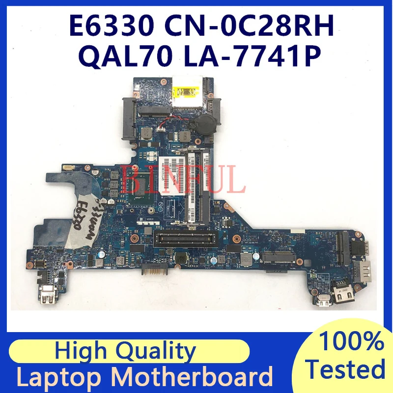 

CN-0C28RH 0C28RH C28RH For Dell Latitude E6330 Laptop Motherboard With SR0XB I5-3340M CPU QAL70 LA-7741P 100% Full Tested Good