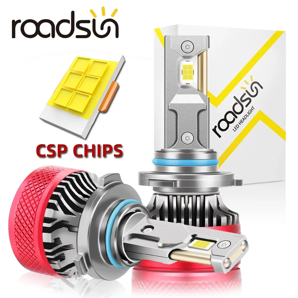 roadsun Light H1 H4 H7 Led H8 H11 H16 Bulbs 9005 HB3 9006 HB4 9012 Car Headlight Kit Canbus 120W 24000LM Turbo Led Fog Lamp Auto