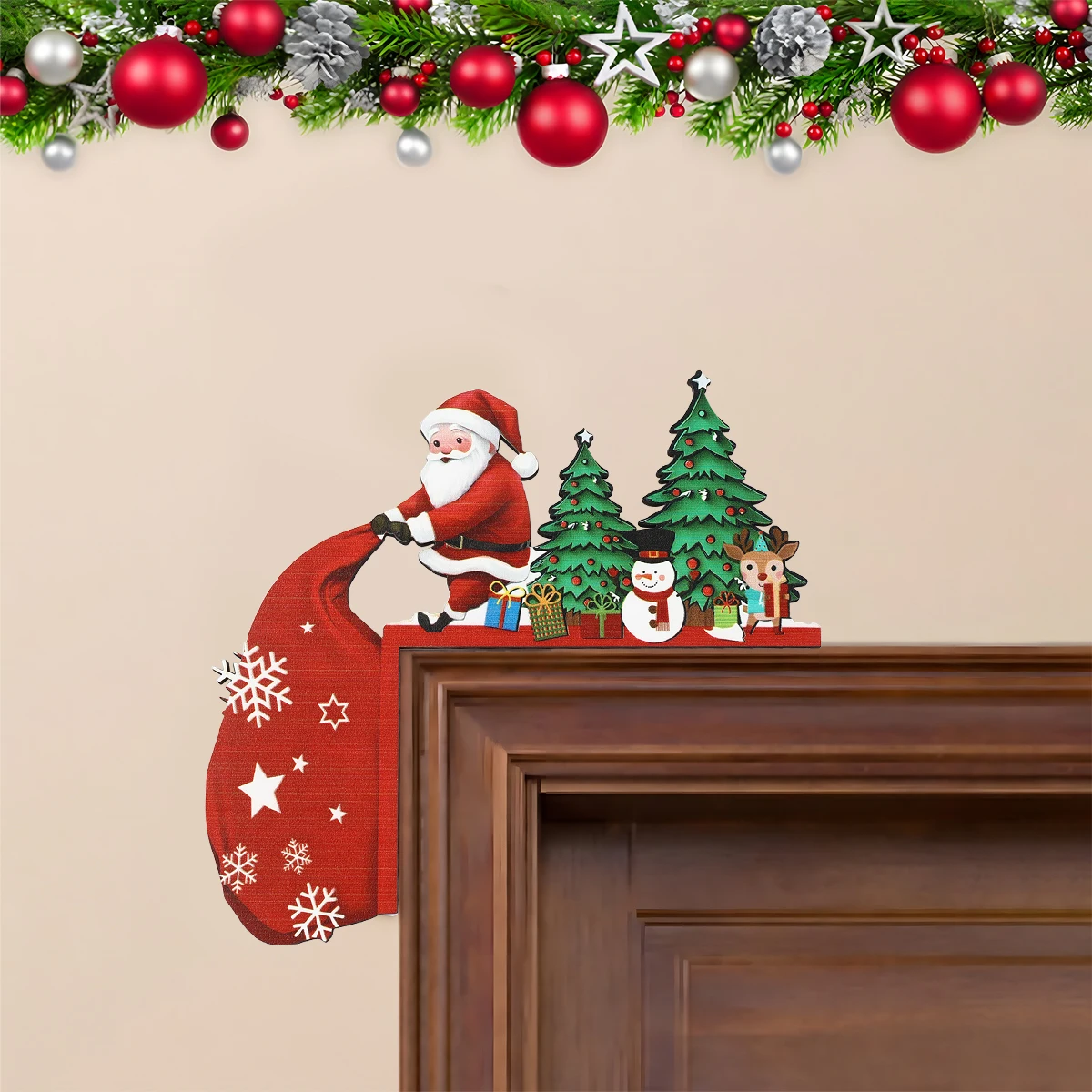 

Christmas Door Frame Decoration Merry Christmas Decoration for Home 2025 Pendant Xmas Wood Ornaments Navidad Natal New Year Gift