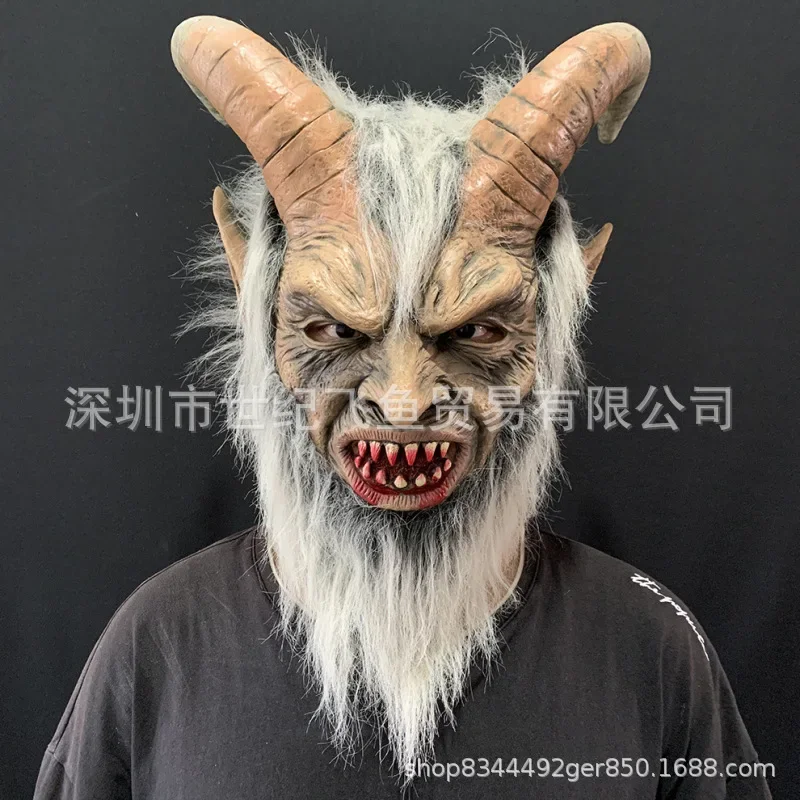 2025 Demon Man Mask Horror Devil Sheep Horn Hood Halloween Decoration Scary Costumes & Accessories 2025