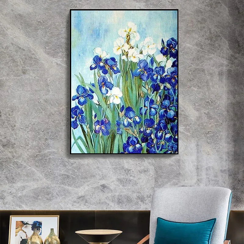

2025 Van Gogh Iris DIY Cross Stitch 11CT Full Embroidery Kit Needlework Set Cotton Thread Printed Canvas Indoor Painting Decor