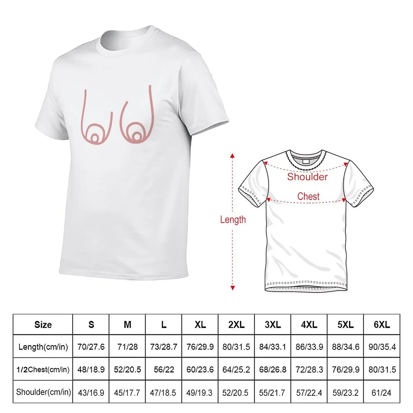 New Drawing of very long boobs T-Shirt vintage clothes Blouse mens t shirts pack