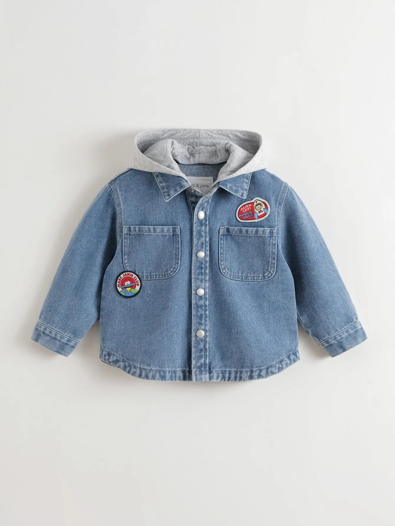 

MARC & JANIE Toddler Boy Detachable Hood Denim Jacket Outerwear for Autumn 551367