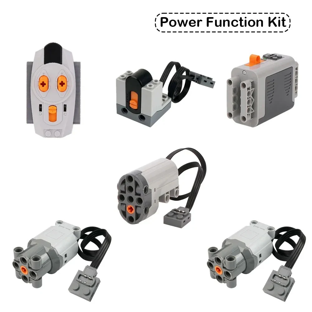 

MOC Power Functions L Motor Set Servo Motor Battery Box IR Remote Control IR Receiver Building Block Compatible with legoeds