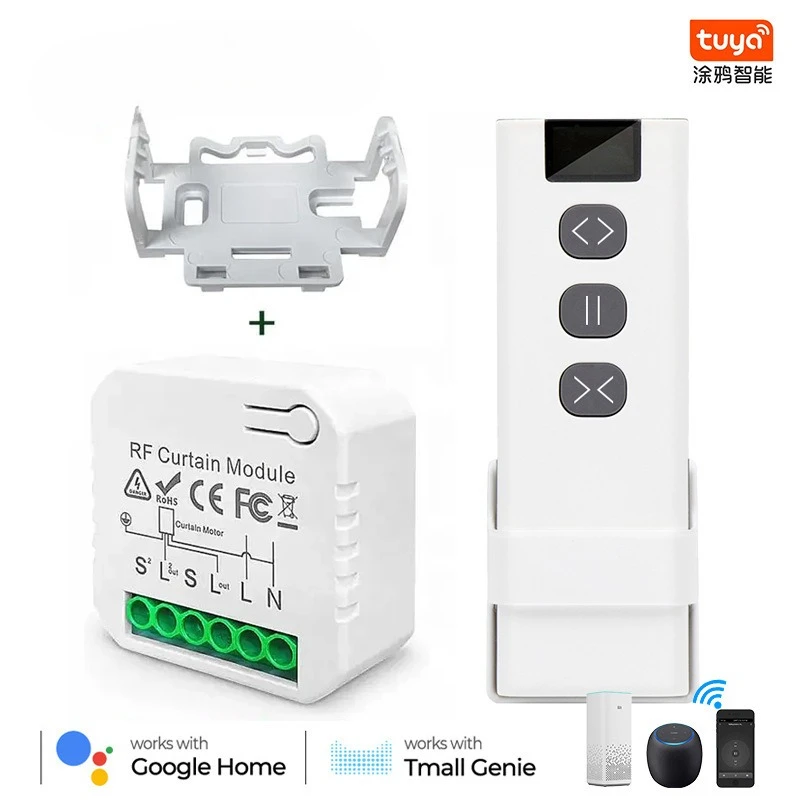 

Doodle APP Timing Voice Tubular Motor Controller Smart Home WIFI Curtain Switch Breaker 433MHZ
