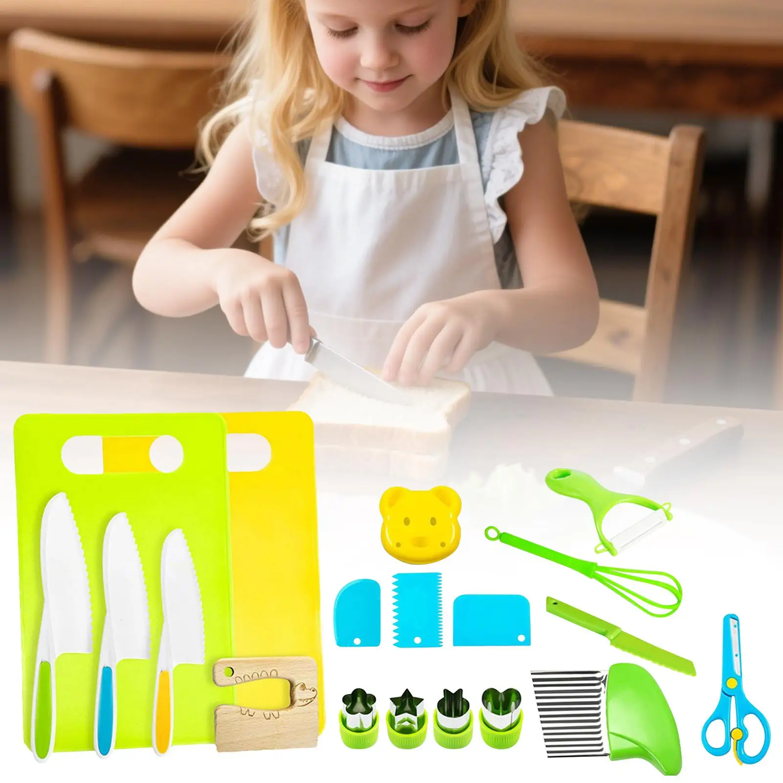 Zestaw Kuchenny dla Dzieci 19 Elementów Zabawki Kuchenne Realistyczny Zestaw do Gotowania Zabawa w Udawanie dla Przedszkolaków, Dzieci w Wieku Szkolnym i do Nauki Domowej
