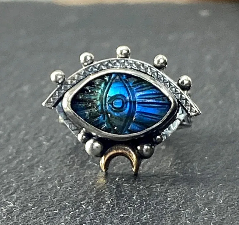 Cross-border wish Ring for sale Personality Creative Devil's Eye Set Turquoise ring