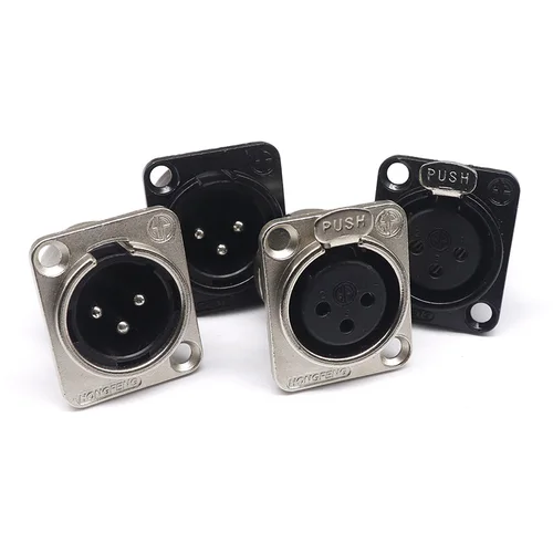 Imagen 2 del producto Conector de enchufe de micrófono de Audio, Panel macho y hembra de 3, 4 y 5 pines, color negro, YS145BG, YS146BG