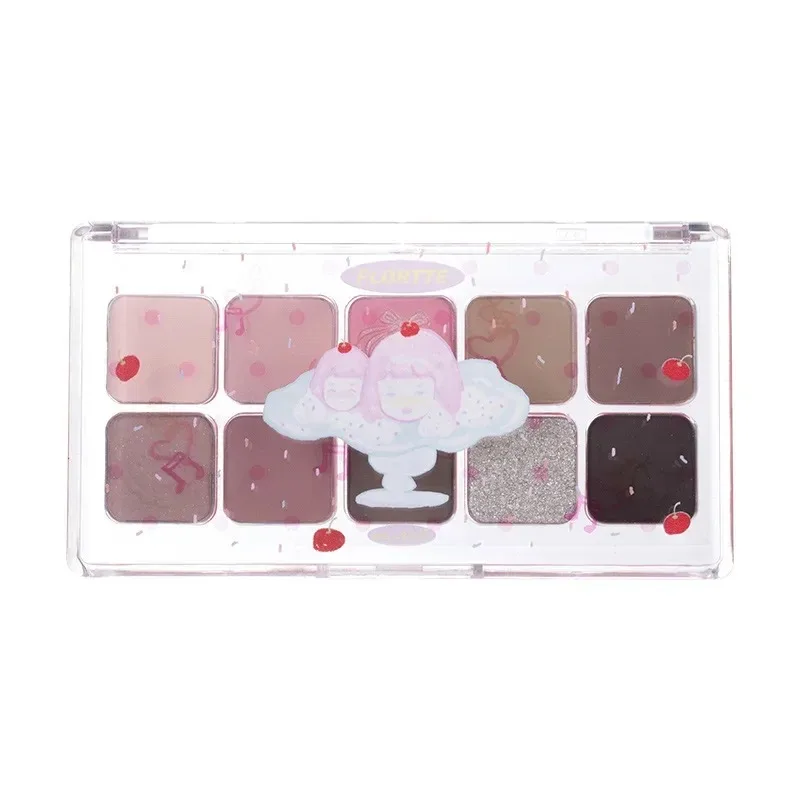 Flortte matt grau rosa Lidschatten verrückte Mädchen Schlafsaal Serie 10 Farbe Lidschatten Palette dauerhafte Glitzer Augen Make-up Kosmetik