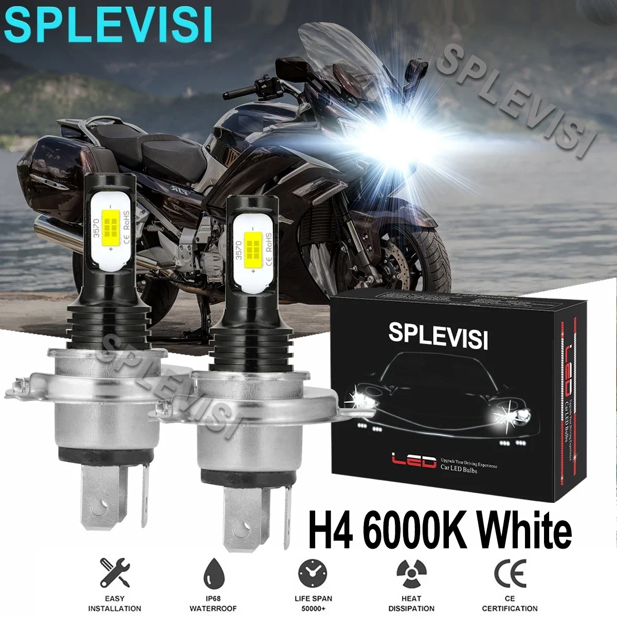 

2x 70W white motorcycle headlight For Yamaha FJ1200 1986-1992 TW200 1987-2019 SRX700 1998-2002 motorcycle accessorie