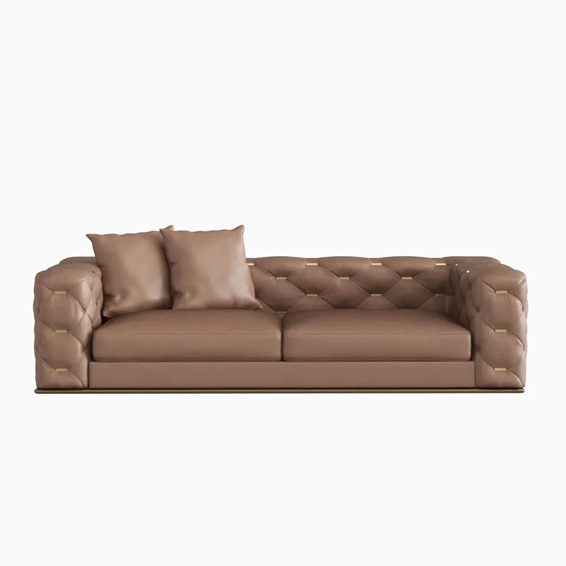

Sofa Italian light luxury first-layer cowhide buckle special-shaped sofa