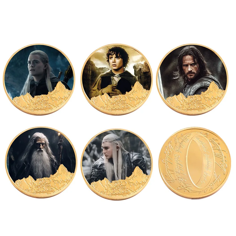Ensemble de billets de banque en or, pièce d'or du seigneur des anneaux, personnage périphérie et un anneau, cadeau de collection commémoratif pour les Fans, offre spéciale