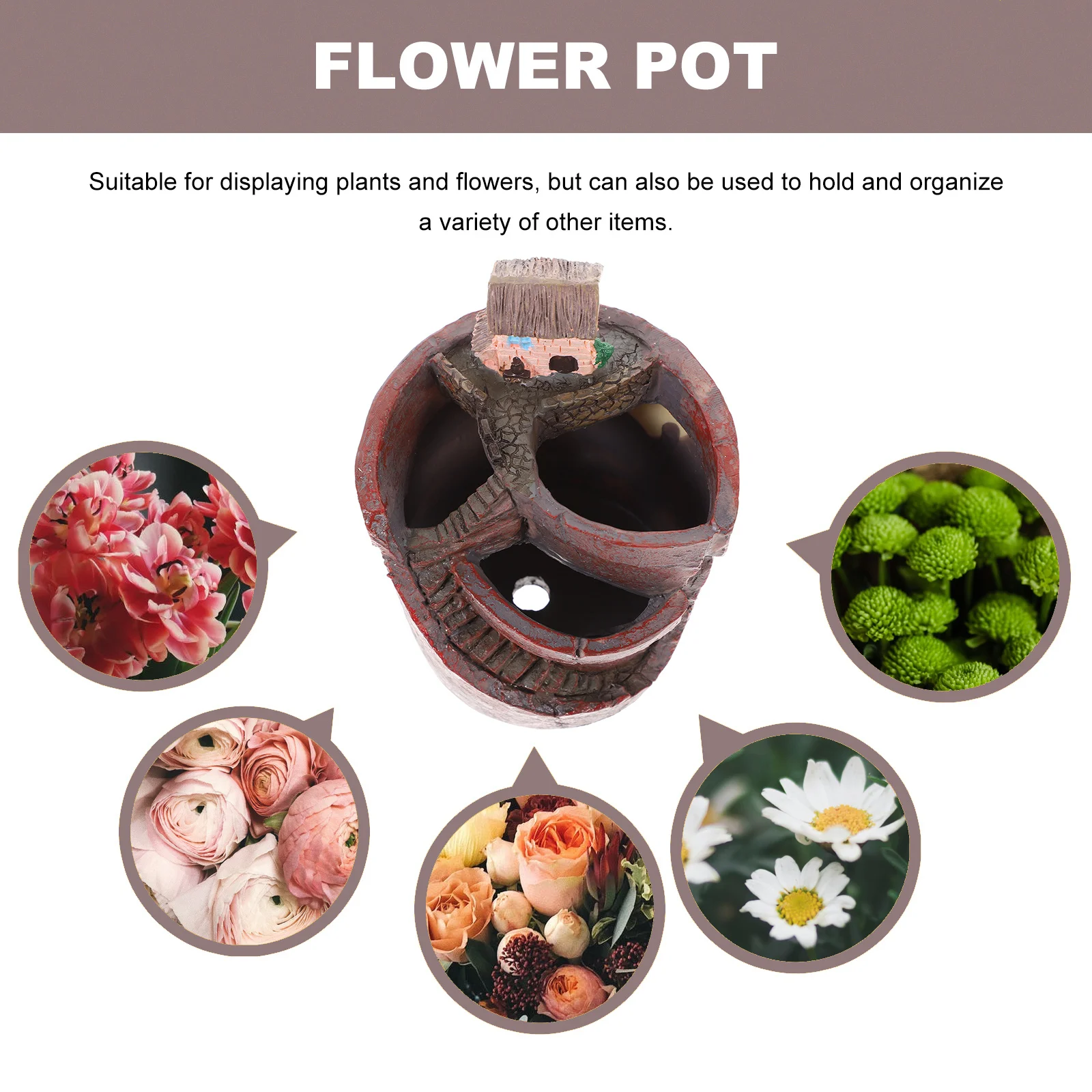 

Small Resin Hanging Succulent Flower Pot Planter Indoor Decorative Air Plant Holder Garden Plant Stand Flower Pot