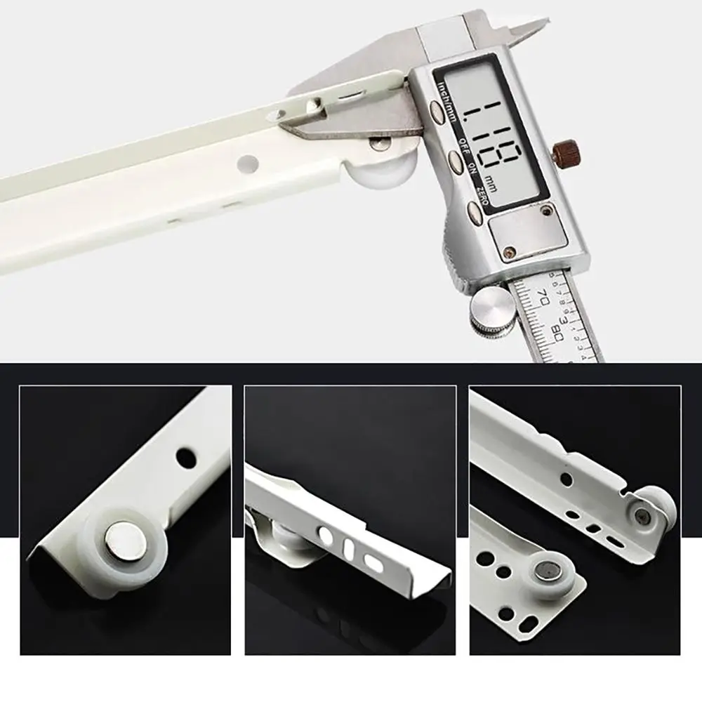 1 زوج كتم اثنين قسم درج المسار الشرائح خزانة القضبان سماكة الجدول شلال الملابس خزائن بكرة بكرة الأثاث الشريحة #5