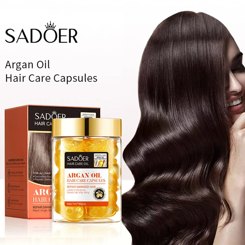 30 قطعة كبسولات العناية بالشعر بزيت الأركان قفل Im مصل الرطوبة للشعر المجعد التالف ترطيب التجعد سهولة جوهر الشعر الحريري اللامع