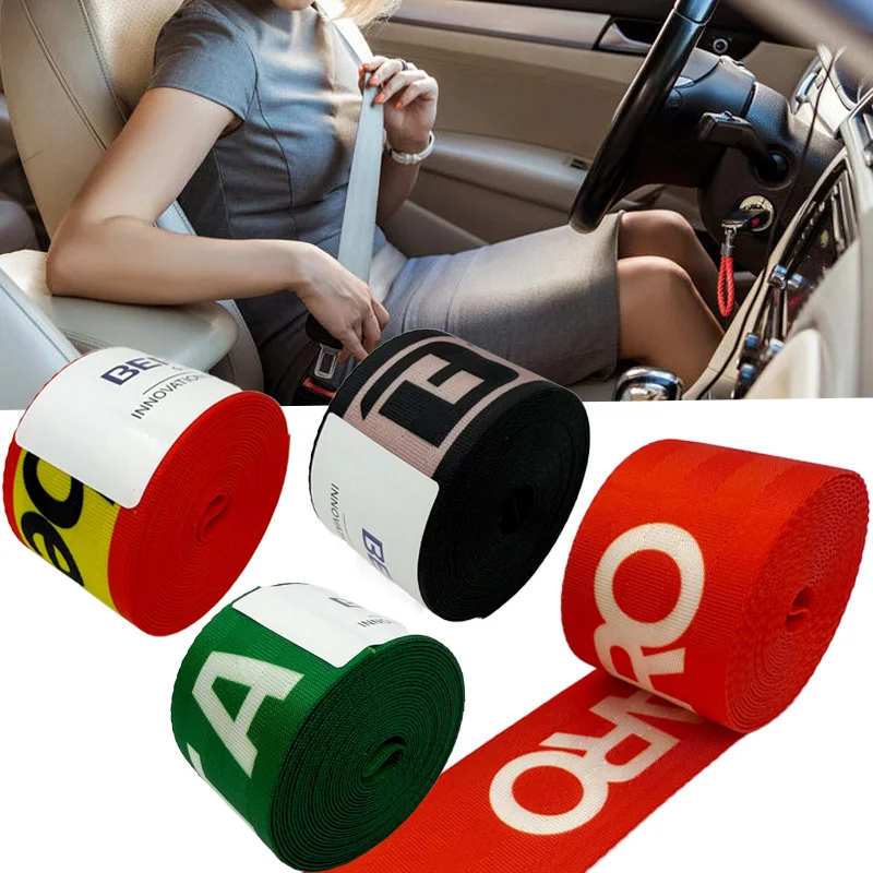 

Car Seat Belt Seatbelt Webbing Lap Retractable Safety Strap Car Modification Color Modification High-Strength Polyester Webbing