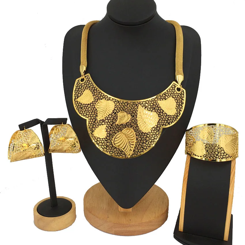 

Dubai Ladies Jewelry Set High Quality African Luxury Jewelry Italian Gold Plated Jewelry Set